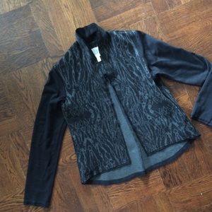 NWOT Anthropologie Silver & Black Ikat Knit Blazer